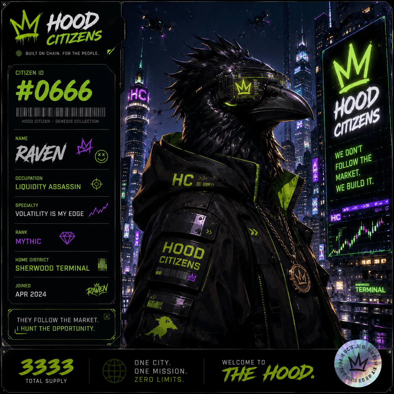 Hood Citizen Raven #0666 — Liquidity Assassin